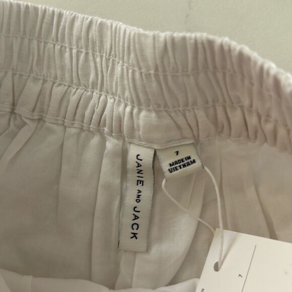 Janie and Jack Linen-Cotton Button Short in White Size 7 Girls - Picture 6 of 8